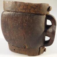 A 19thC treen water flask