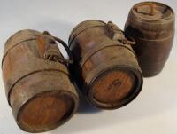 Three small 19thC coopered cider barrels.