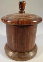 A 19thC treen circular tobacco jar