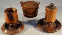 Three 19thC treen lignum vitae items