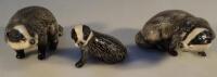 Three Beswick figures of badgers