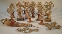 Various 19th and later brass bridle attachments