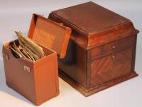 A mahogany cased table top gramophone