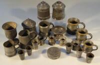 Various pewter items