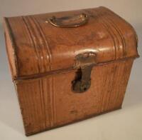 A 19thC rectangular hat box