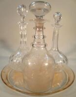 Three 19thC glass decanters