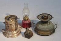 Four 19thC oil lamps
