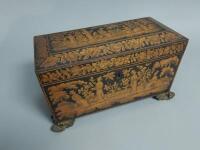 A Regency penwork tea caddy