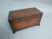 A George IV satinwood and rosewood cross-banded tea caddy