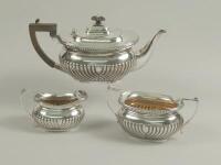 An Edwardian three piece silver tea set