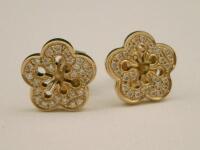 A pair of Boodles 18ct gold flower earrings