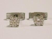 A pair of 18ct white gold earrings