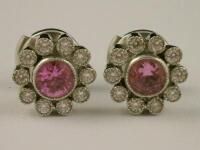 A pair of Tiffany & Co platinum cluster earrings