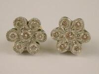 A pair of floral cluster earrings