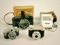 A collection of small or miniature cameras