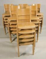 A set of 30 1960's-70's laminated and bentwood retro stacking chairs