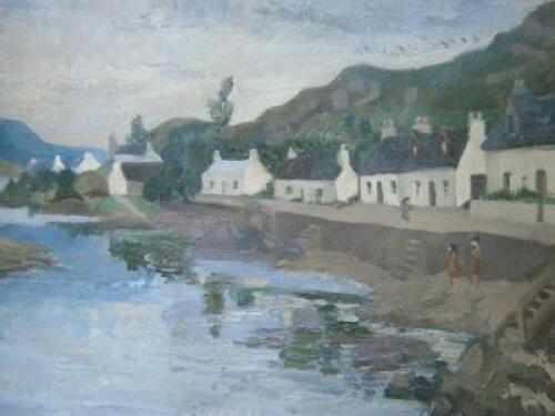 20thC Irish School. Coastal scene with figures