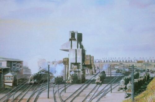 Vic Millington (20thC). Railway Station Yard