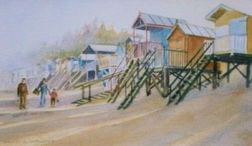 David C Wright (20thC). Seaside chalets