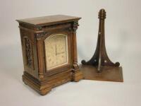 A Victorian oak bracket clock