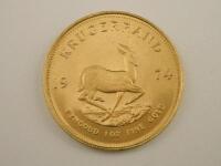 A gold South African Krugerrand