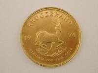 A gold South African Krugerrand