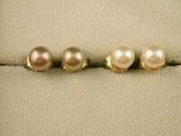 Two pairs of pearl earrings