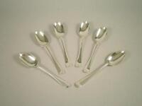 A set of six Edwardian silver Old English pattern rat tail table spoons