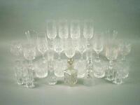 Various cut glass wine glasses