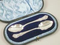 A pair of decorative Victorian silver spoons