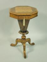 A Victorian walnut trumpet shaped work table