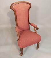 A continental mahogany show-frame open armchair