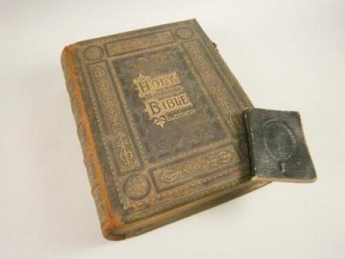 A metal bound Victorian bible