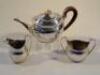 A George V three piece silver tea set