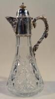 A 1970's silver mounted cut glass claret jug