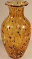 An amber studio glass vase