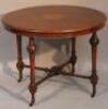 A Victorian burr walnut and mahogany circular centre table