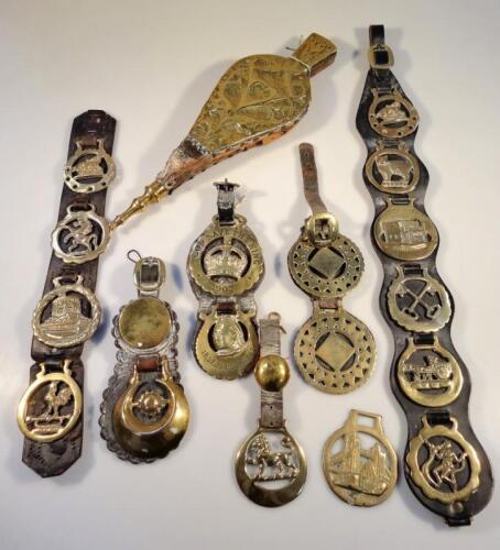 A collection of horse brasses