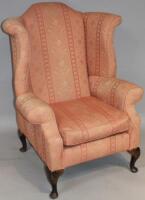 A Georgian style mahogany wingback chair