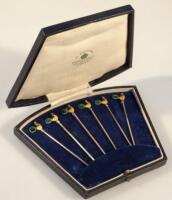 A set of six George V silver cocktail sticks by Mappin & Webb