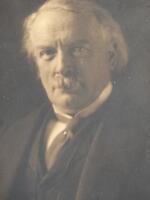 A signed monochrome photograph of David Lloyd George