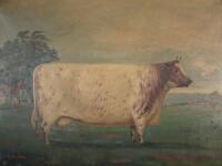 E S England (late 19th/early 20thC). Study of a cow in a landscape and a grey horse in a landscape