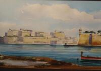 Aldo M. Galea. A view of Valletta harbour