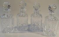 Four square cut glass decanters