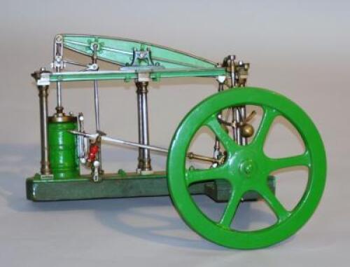 An engineer's scratch built steel model of a 19thC beam engine