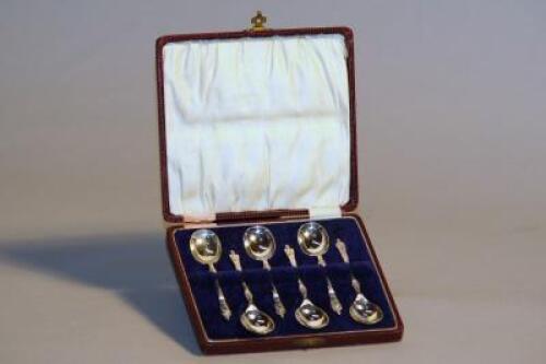 Six George V silver apostle spoons