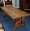 A large oak dining table