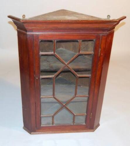 A 19thC mahogany hanging corner below cabinet