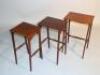 An Edwardian mahogany nest of three tables