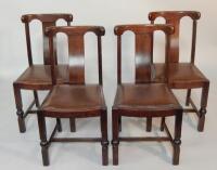 A set of four 1930s oak dining chairs